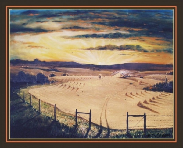 THRESHING OIL PAINTING